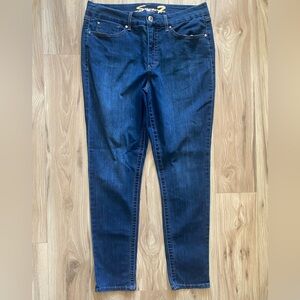 Seven 7 Women's Blue Tummyless High Rise Skinny Jeans size 16